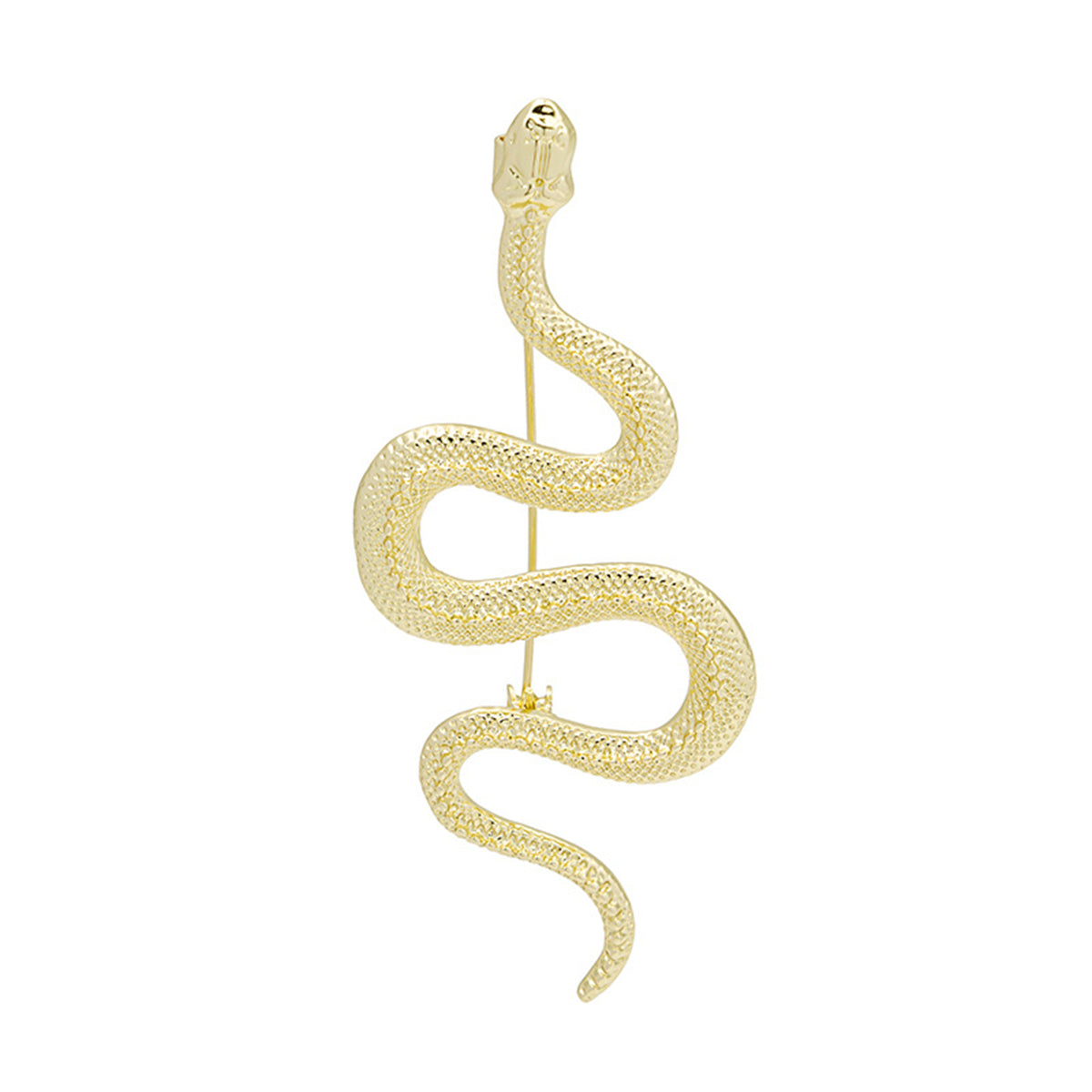 18K Gold-Plated Snake Cut Brooch