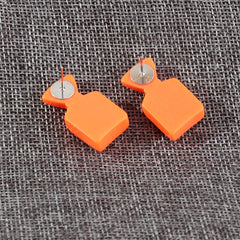 Orange & Silver-Plated Pumpkin Candy Stud Earrings