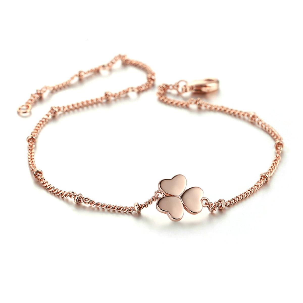 18k Rose Gold-Plated Clover Station Bracelet - streetregion