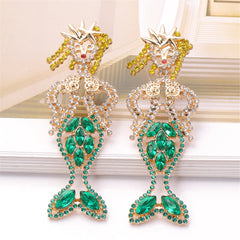 Crystal & Cubic Zirconia Mermaid Drop Earrings