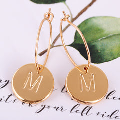 18K Gold-Plated Letter M Cut Drop Earrings