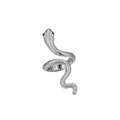 Silver-Plated Snake Bypass Ring