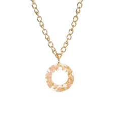 Pink & 18K Gold-Plated Floral Alphabet O Pendant Necklace