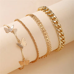 Beautifully crafted 18K gold-plated bracelet with charming butterfly accents, ideal for a stylish accessory.