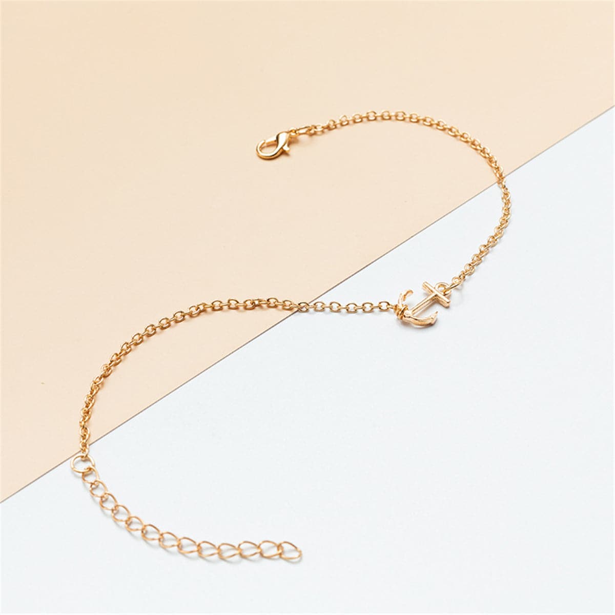 18K Gold-Plated Anchor Charm Anklet