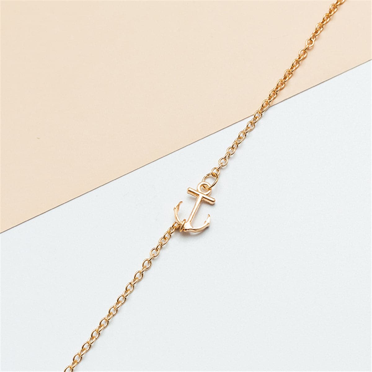 18K Gold-Plated Anchor Charm Anklet