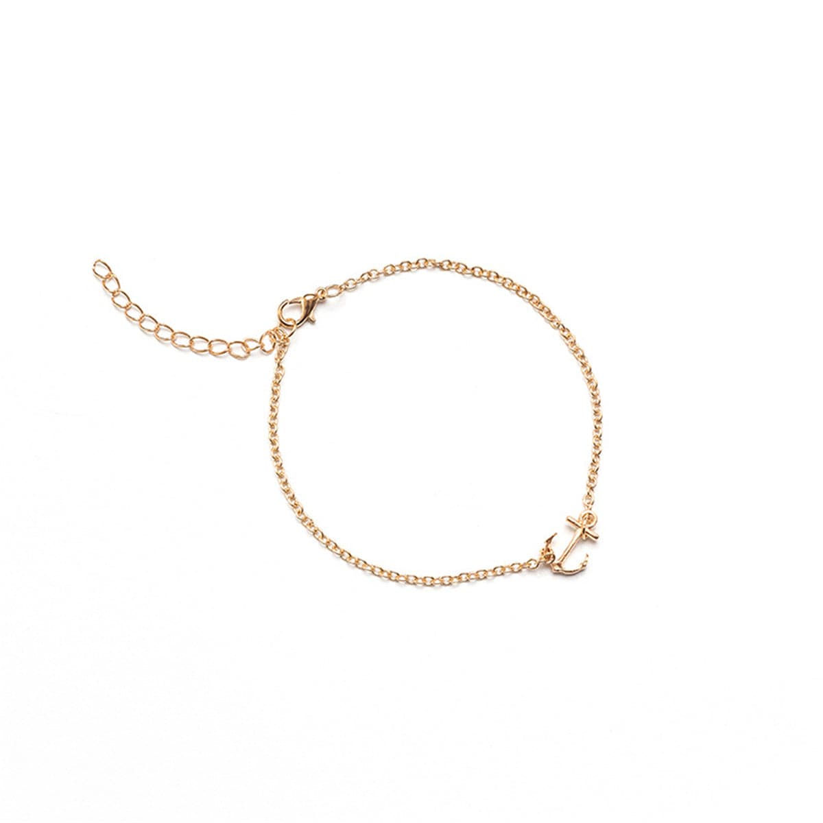 18K Gold-Plated Anchor Charm Anklet