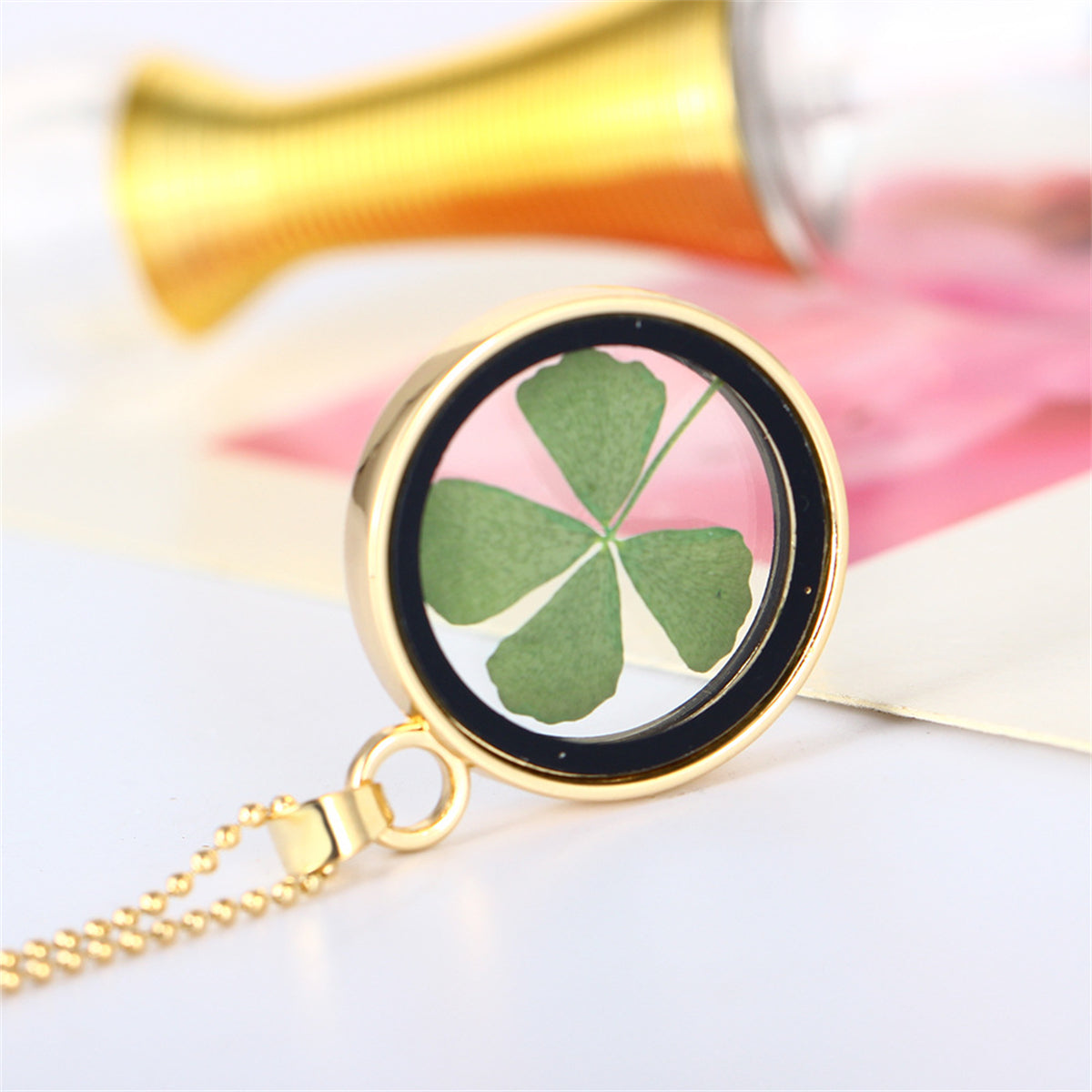 Clover & 18K Gold-Plated Pendant Necklace