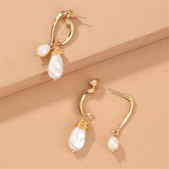 Pearl & 18K Gold-Plated Ear Jackets