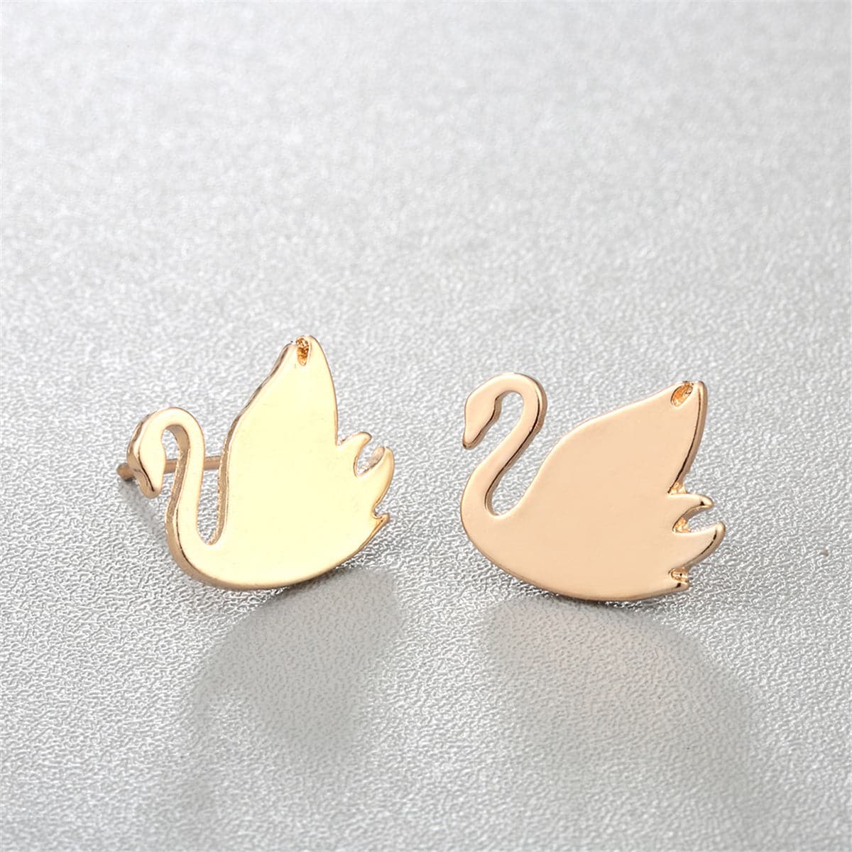 18K Gold-Plated Swan Stud Earrings
