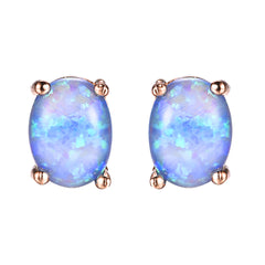 Blue Egg Opal & 18K Gold-Plated Stud Earrings