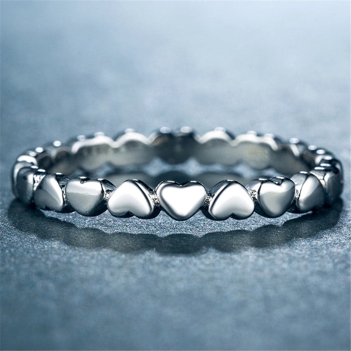 Silver-Plated Interlocking Heart Band