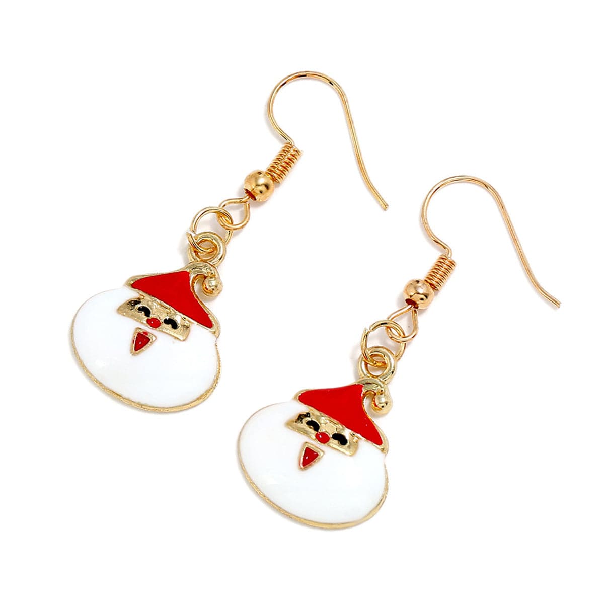 White & 18K Gold-Plated Santa Claus Drop Earrings