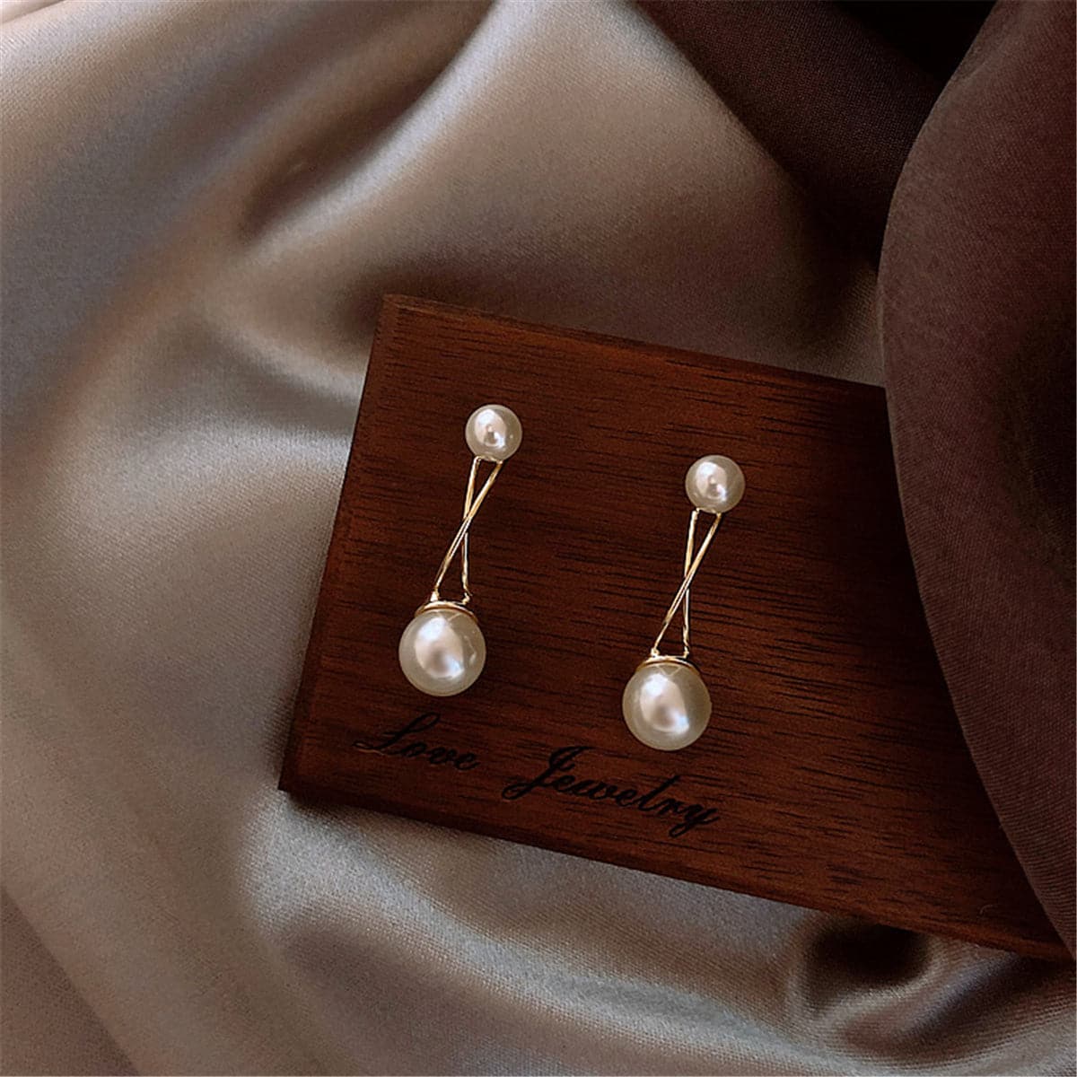 Pearl & 18K Gold-Plated Crossing Drop Earrings