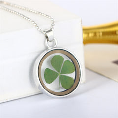 Silver-Plated Clover Pendant Necklace