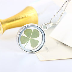 Silver-Plated Clover Pendant Necklace