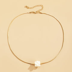 Pearl & 18K Gold-Plated Cluster Pendant Necklace