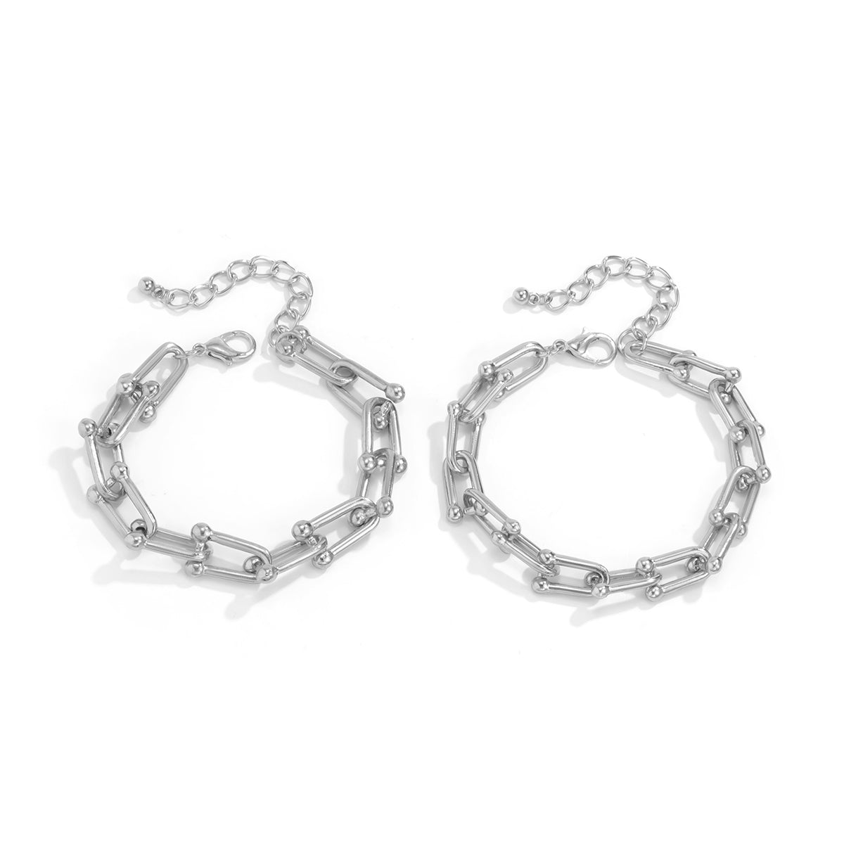 Silver-Plated Vachette Chain Bracelet Set