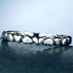 Silver-Plated Interlocking Heart Band