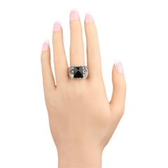 Black Square Band Ring