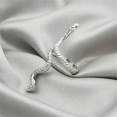 Silver-Plated Snake Bypass Ring