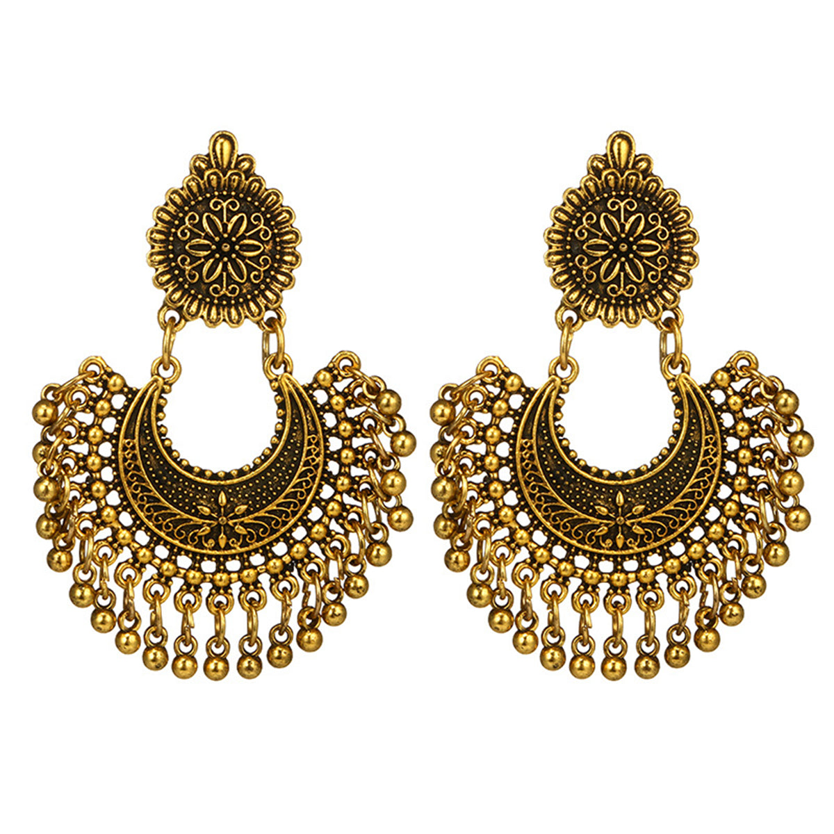 18K Gold-Plated Boho Intricate Drop Earrings