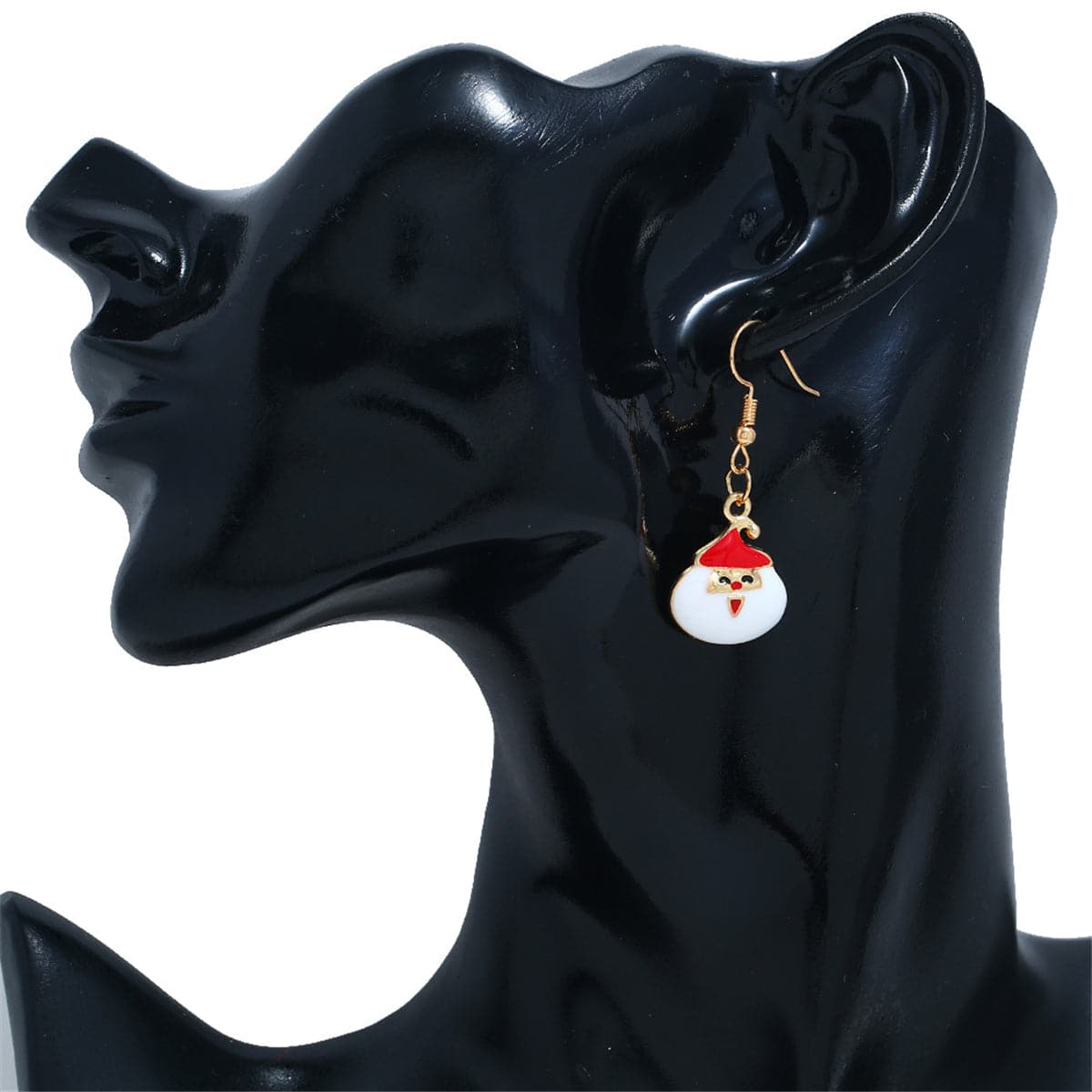 White & 18K Gold-Plated Santa Claus Drop Earrings