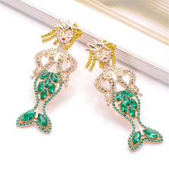 Crystal & Cubic Zirconia Mermaid Drop Earrings