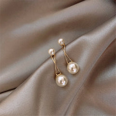 Pearl & 18K Gold-Plated Crossing Drop Earrings