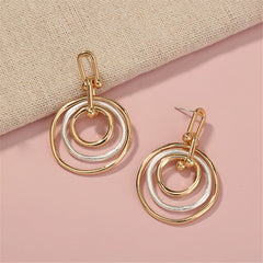 Two-Tone Ripple Drop Earrings