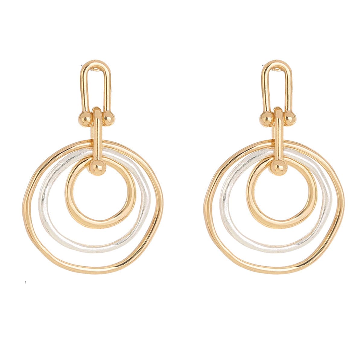 Two-Tone Ripple Drop Earrings