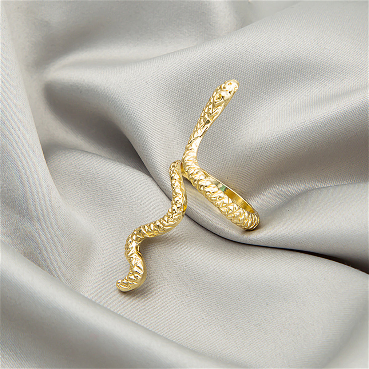 18K Gold-Plated Snake Bypass Ring