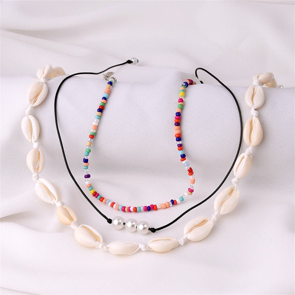 Howlite & Pearl Shell Bead Necklace Set