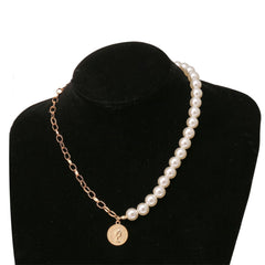 Pearl & 18K Gold-Plated Beaded Coin Pendant Necklace