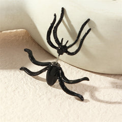 Black & Silver-Plated Spider Ear Jacket