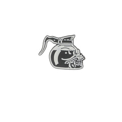 Black & White Skull Kettle Brooch