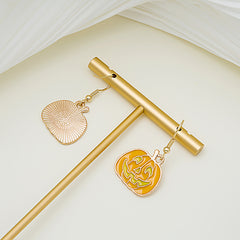 Orange Enamel & 18K Gold-Plated Pumpkin Drop Earrings