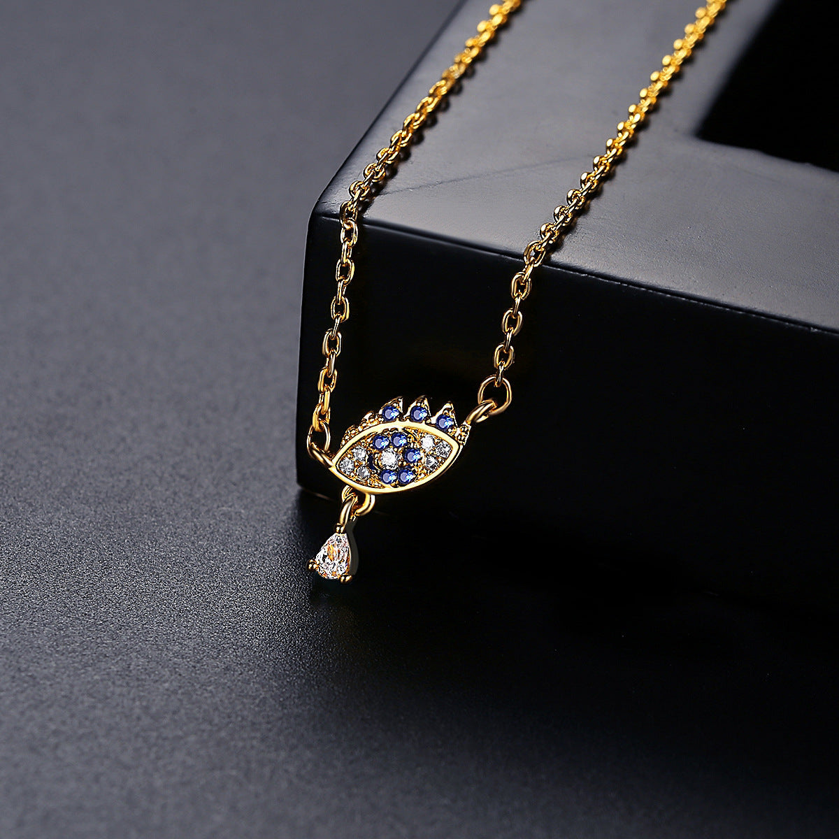 Crystal & Cubic Zirconia Evil Eye Pendant Necklace