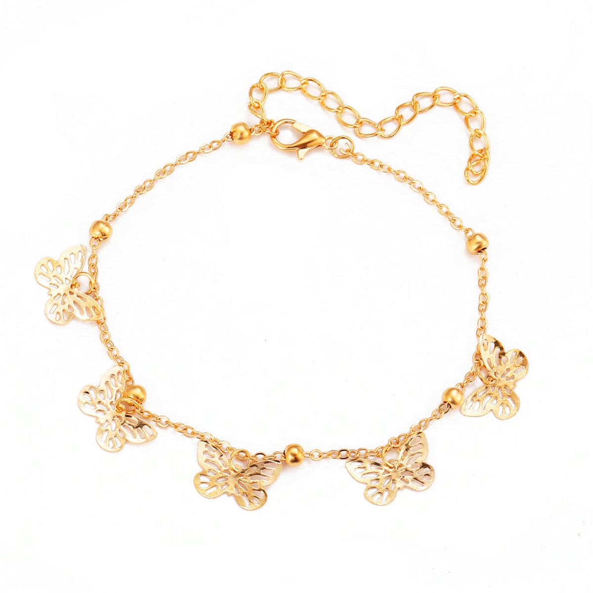 18K Gold-Plated Butterfly Station Anklet