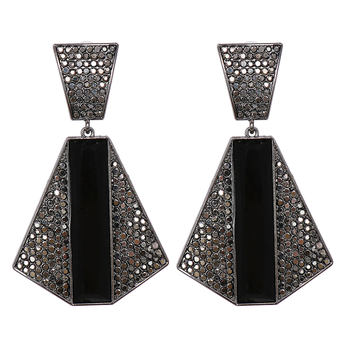 Cubic Zirconia & Crystal Geometric Drop Earrings