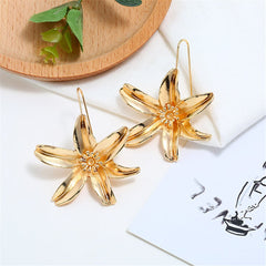 18K Gold-Plated Flower Drop Earrings