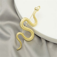 18K Gold-Plated Snake Cut Brooch