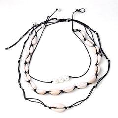 Pearl & Shell Silver-Plated Station Necklace Set