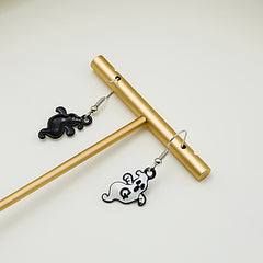 Black & White 'G' Ghost Drop Earrings