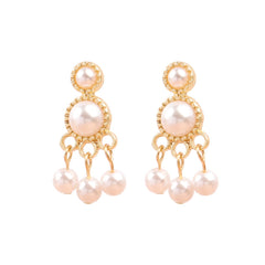 Pearl & 18K Gold-Plated Beaded Dangle Drop Earrings