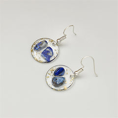 Clear Resin & Silver-Plated Blossom Round Drop Earrings