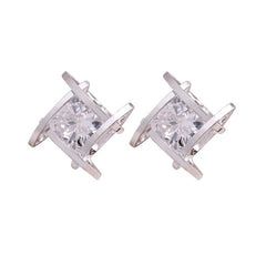 Crystal & Silver-Plated Caged Stud Earrings