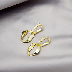 18K Gold-Plated Abstract Interlocked Oval Drop Earrings