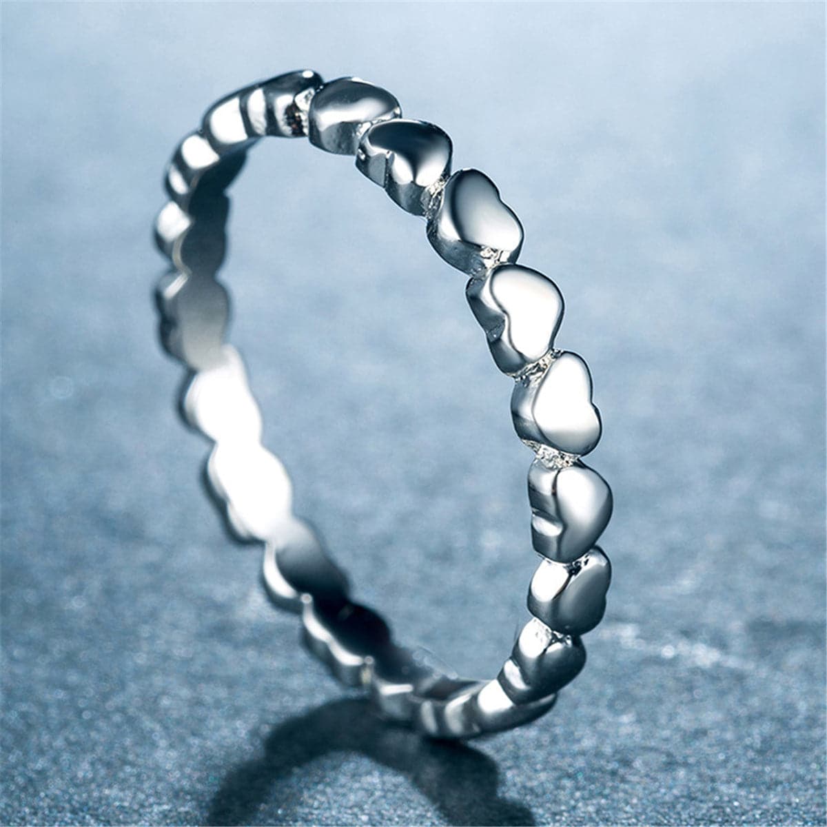 Silver-Plated Interlocking Heart Band