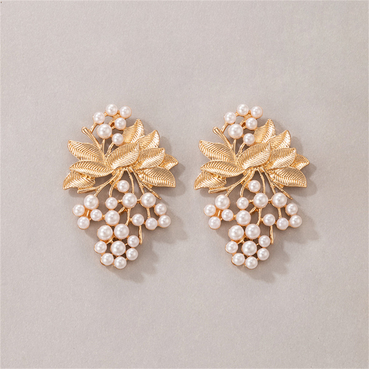 Pearl & 18K Gold-Plated Botanical Drop Earrings